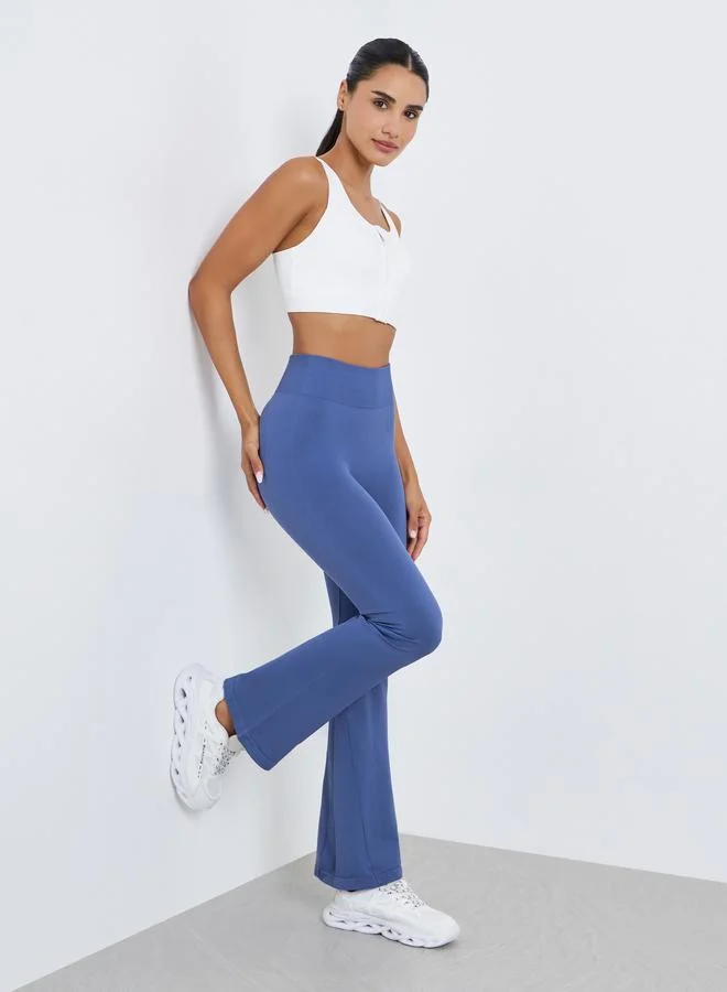Women Seamless Broad Waist Flare Leggings
