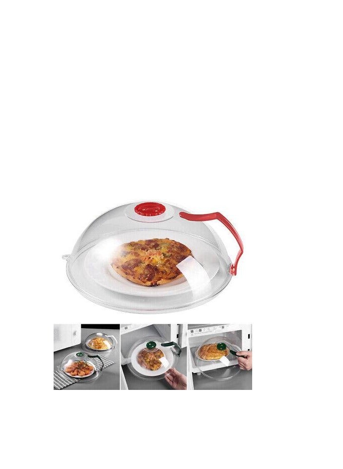 غطاء فرن ميكروويف من ساسكات، اغطية طعام ميكروويف مضادة للرذاذ مع مقبض وفتحات تهوية للبخار، مقاوم لدرجات الحرارة العالية، بلاستيك صحى IR - Image 2