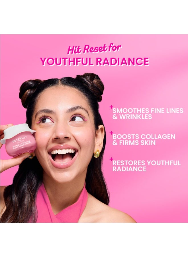 دوت آند كي كريم دوت آند كي الليلي ريسيت بالريتينول والسيراميد | كريم مضاد للشيخوخة للنساء والرجال | يقلل من الخطوط الدقيقة والتجاعيد | مرطب خالٍ من الزيوت وغير لزج | لبشرة شابة متألقة | مناسب لجميع أنواع البشرة | 60 مل - Image 4