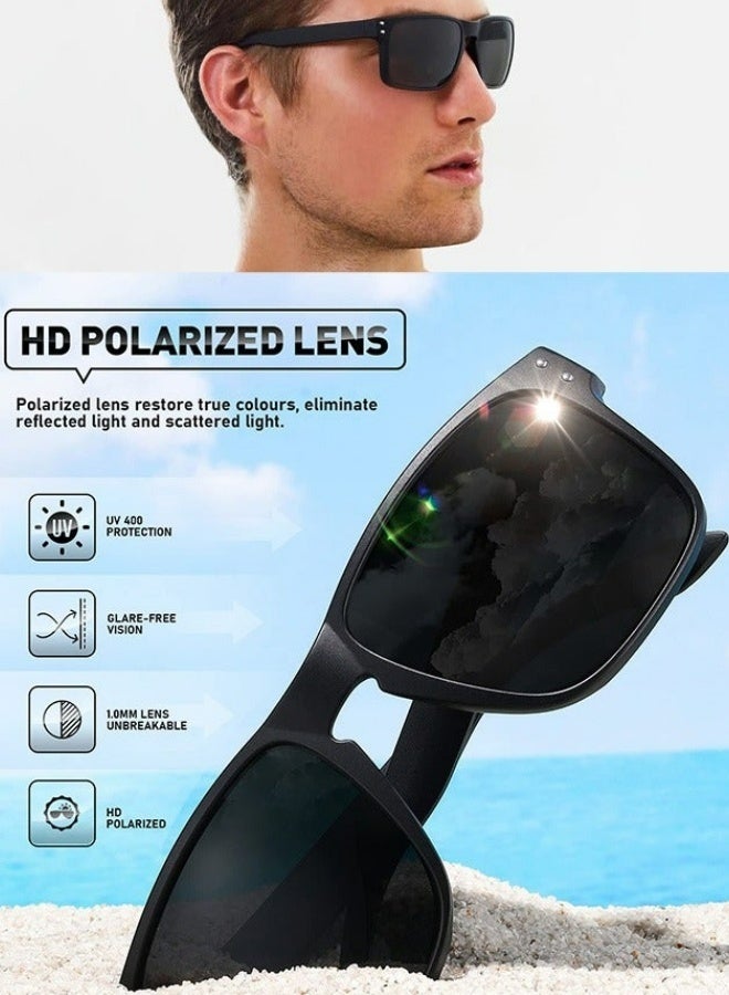 Retro Square Sunglasses For Men Women UV Protection Classic Design Driving Travel Daily Shades Black High Quality Fashion Anti Glare Suitable For Outdoor Activities Lens Size 55mm - Image 2