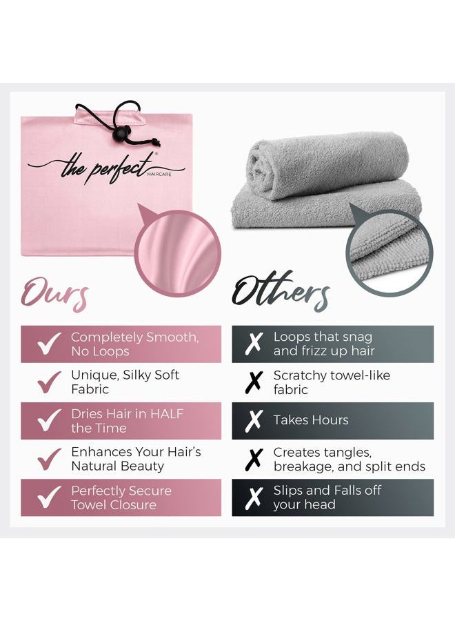 THE PERFECT HAIRCARE Microfiber Hair Towel Wrap for Women - Gift and Travel - Smooth like Silk - Curly, Wavy, Straight Hair Girls - Plopping Essential - Anti-Frizz, Fast Drying, Works Better than a Cotton T-Shirt - Image 2