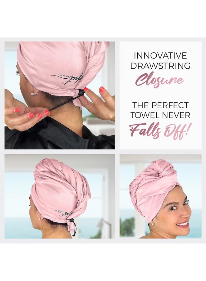 THE PERFECT HAIRCARE Microfiber Hair Towel Wrap for Women - Gift and Travel - Smooth like Silk - Curly, Wavy, Straight Hair Girls - Plopping Essential - Anti-Frizz, Fast Drying, Works Better than a Cotton T-Shirt - Image 5