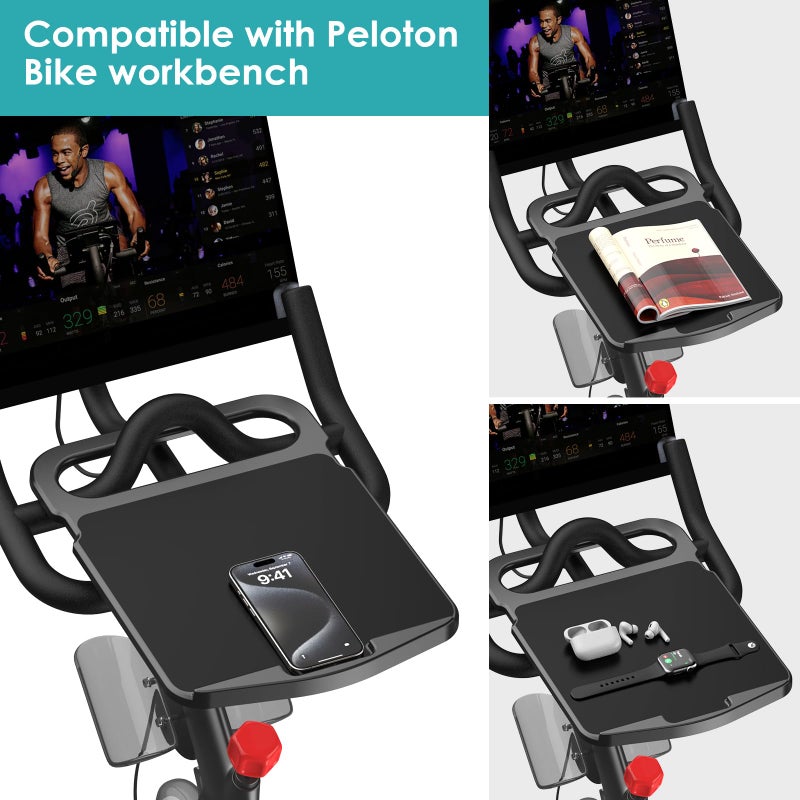 KMOUANTS Tabletop Tray Holder Compatible with Peloton Bike (Not Bike Plus for Tablets, laptops, Books, Phones, etc. - Riding Work Surface ï¼ŒBikes Accessories for Peloton - Image 2