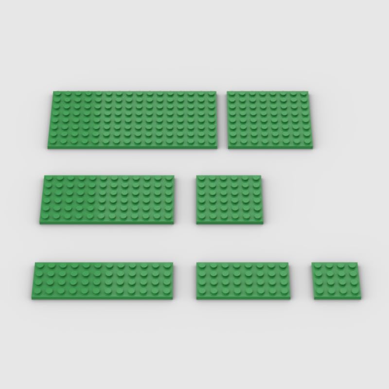YUJHITP Classic Building Plate Assortment Pack 50pcs Green Bulk Plates With 7 Size Base Compatible With Lego Parts and Pieces Building Bricks for Most Brands Color Green - Image 1