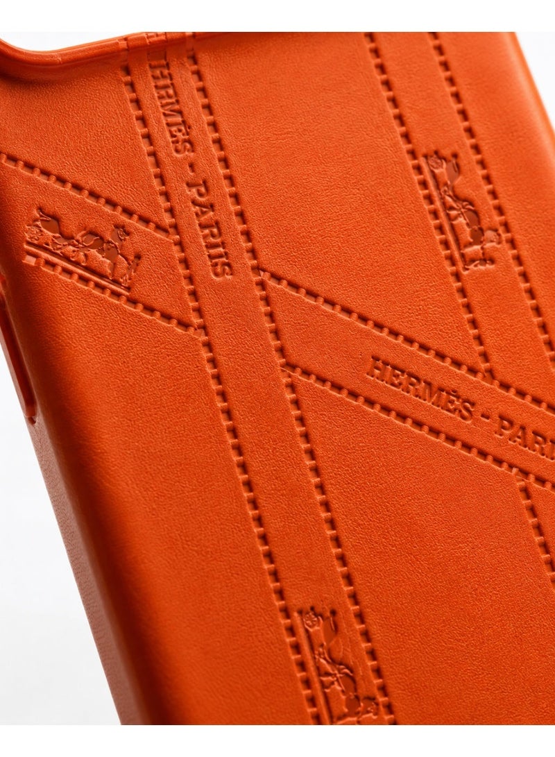 Luxury Embossed Case for iPhone 17  Pro Max – Orange - Image 4