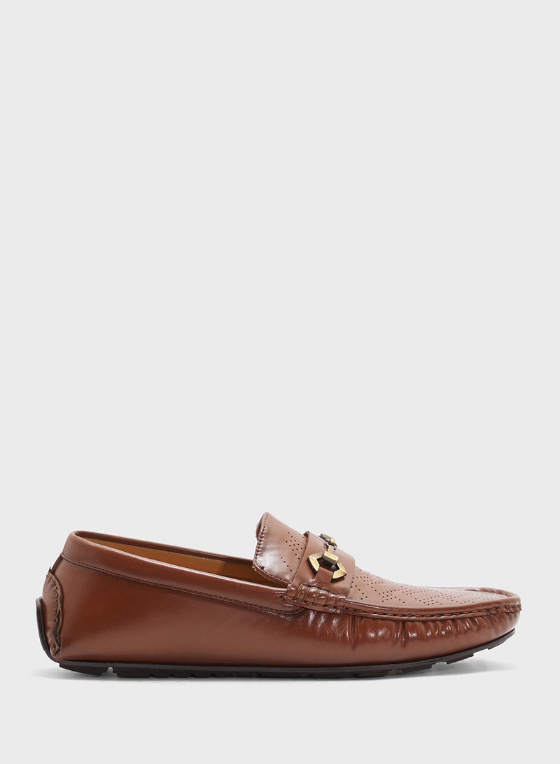 Robert Wood Perforation Detail Casual Loafers  - Image 1