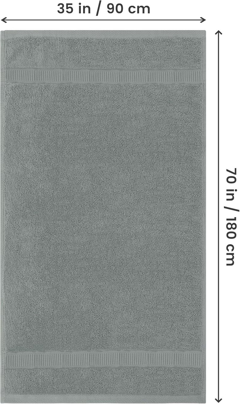 Utopia Towels - Luxurious Jumbo Bath Sheet 2 Piece - 600 GSM 100% Ring Spun Cotton Highly Absorbent and Quick Dry Extra Large Bath Towel - Soft Hotel Quality Towel (35 x 70 Inches, Cool Grey) - Image 2