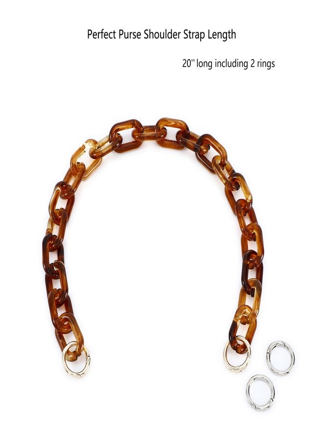 Yichain Chunky Acrylic Purse Strap Bag Chain Handle Replacement,Handbag Purse Making Accessory Decoration (Amber) - Image 2