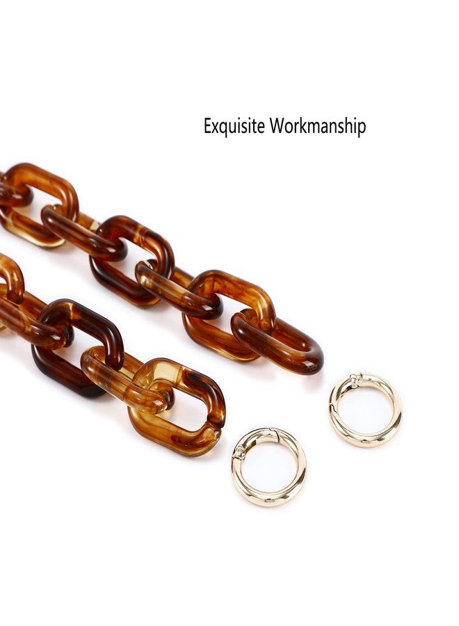 Yichain Chunky Acrylic Purse Strap Bag Chain Handle Replacement,Handbag Purse Making Accessory Decoration (Amber) - Image 3