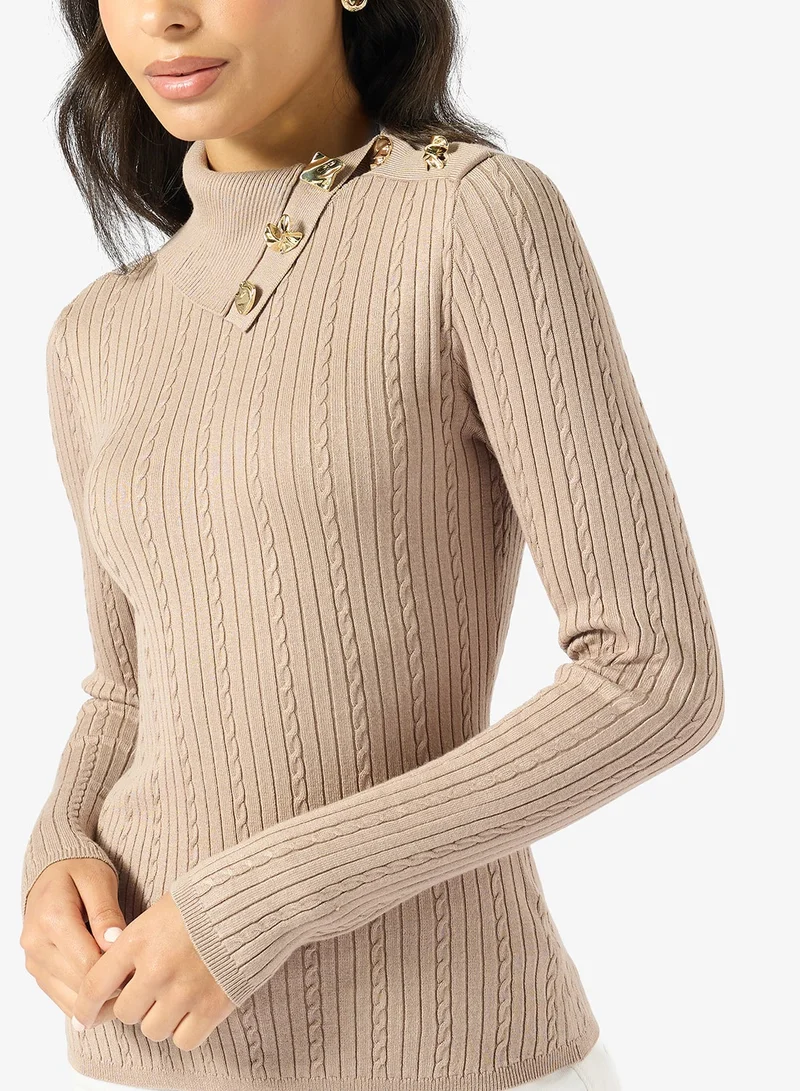 GUESS  Prsicilla Long Sleeve Turle Neck Pullover Sweater for Women | Best Price UAE
