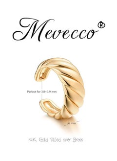 Mevecco Women Ear Cuff Earring Gold Non Pierced Ear Cartilage Clip on Wrap Hoop 14K Gold Filled Tiny Boho Beach Simple Minimalist Delicate Handmade Hypoallergenic Jewelry Gift-Sold as Single/Pair  - Image 4