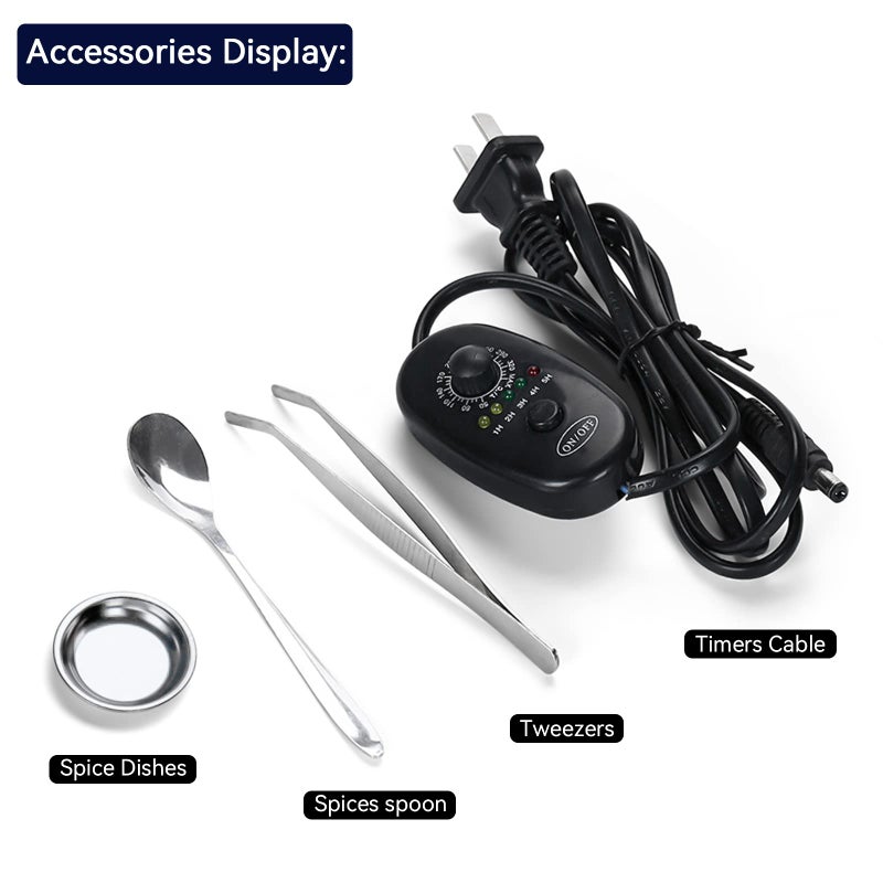 ISSNW Ceramic Holder Electric Incense Burner Enamel Built-in LED Lights Simulate Flames, Classical, Elegant and High-end Hollow Design - Image 3
