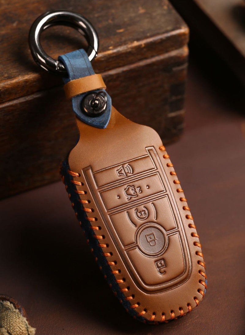 كيلا حافظة مفاتيح مخصصة من فورد لتخزين جهاز التحكم عن بعد بدون مفتاح، للرجال (بني) - Image 1