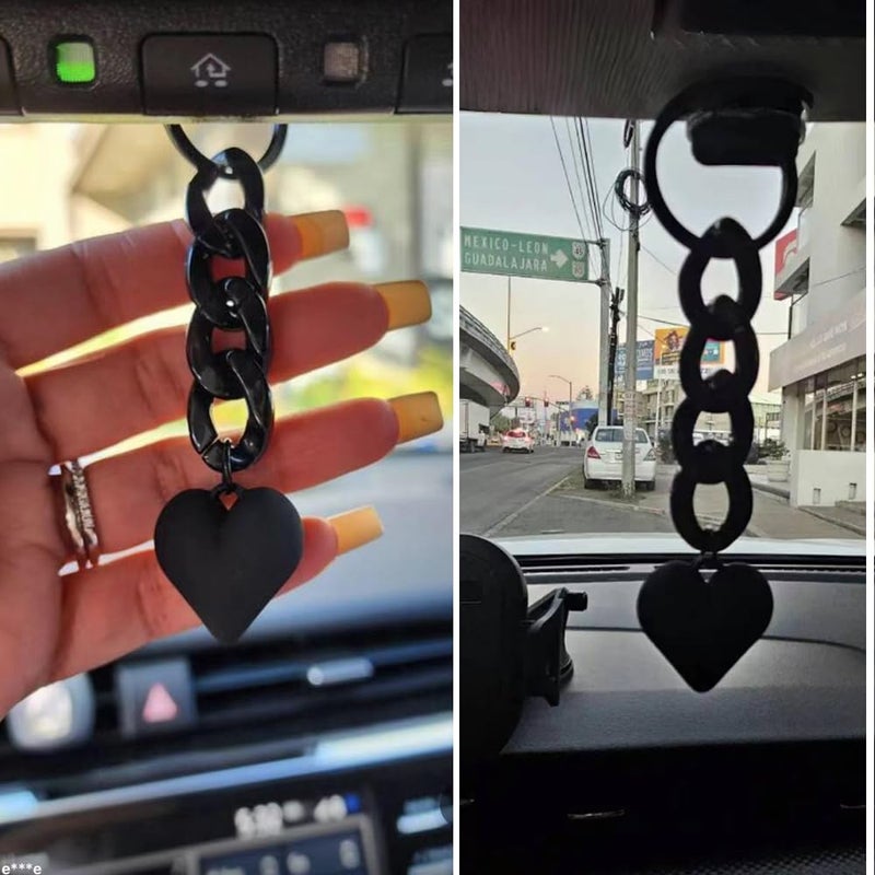 Lemua Black Heart Keychain for Women Cute Bag Charms for Handbags Purse Charm Acrylic Plastic Link Keychain Accessories for Car Keys Backpack - Image 5