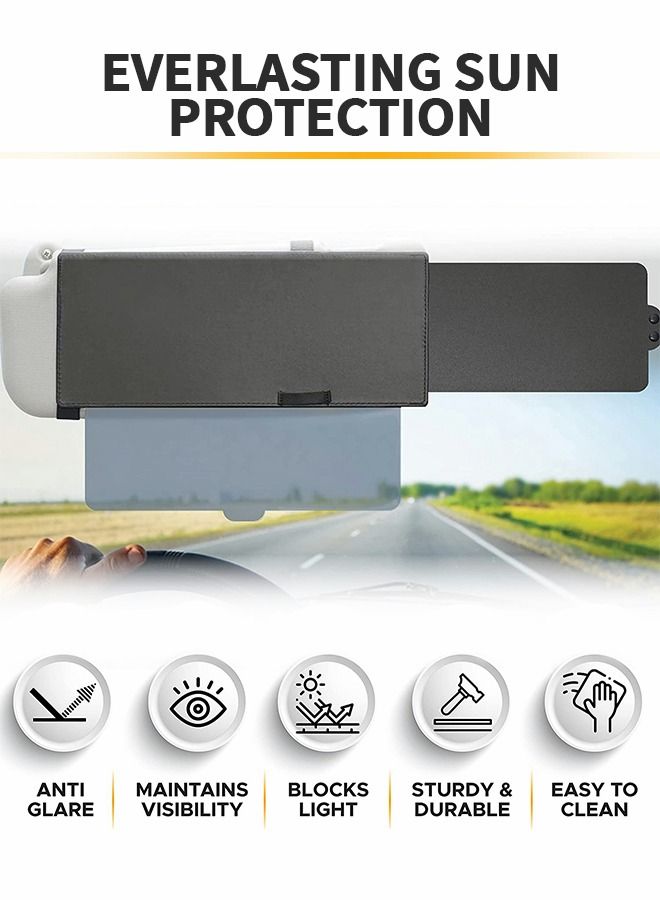 GROIC Sun Visor Sunshade Extender for Car,Windshield Shade and Side Window Shade,Retractable Multi-function Sun Visor,Anti Dazzle Goggles - Image 2
