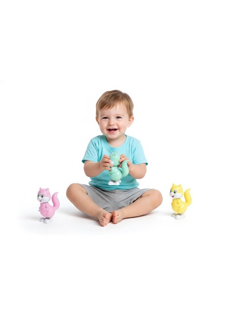 Toyland 3 Pcs Wind Up Plastic Jumping Squirrel Toy for Children-Assorted - Image 3