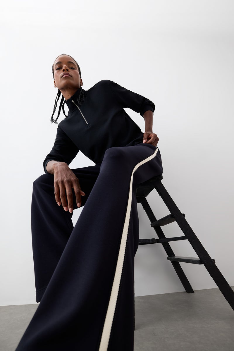 DeFacto Black Woman DeFactoFit Oversize Loose Fit Half Zip Modal Sports Sweatshirt Casual - Image 1