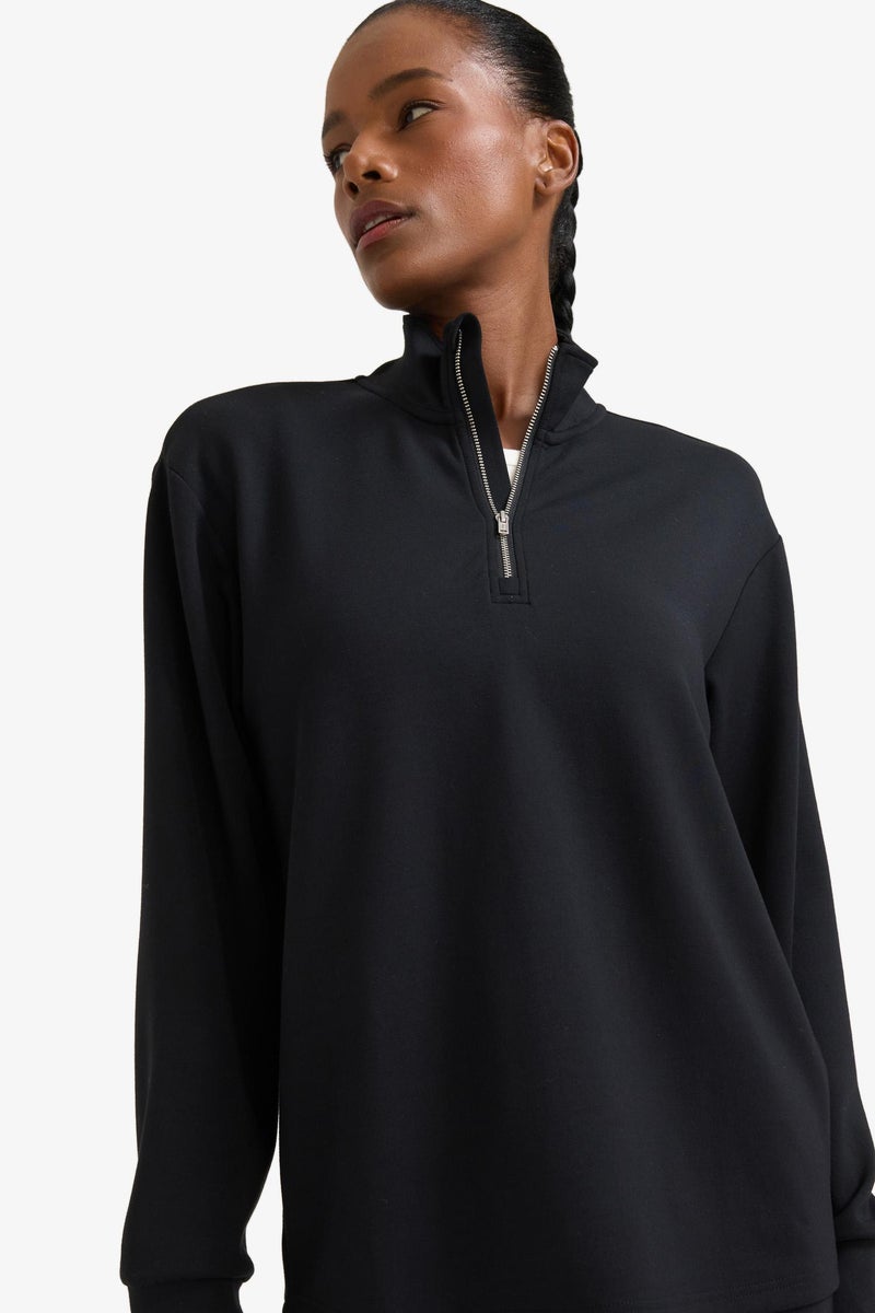 DeFacto Black Woman DeFactoFit Oversize Loose Fit Half Zip Modal Sports Sweatshirt Casual - Image 2
