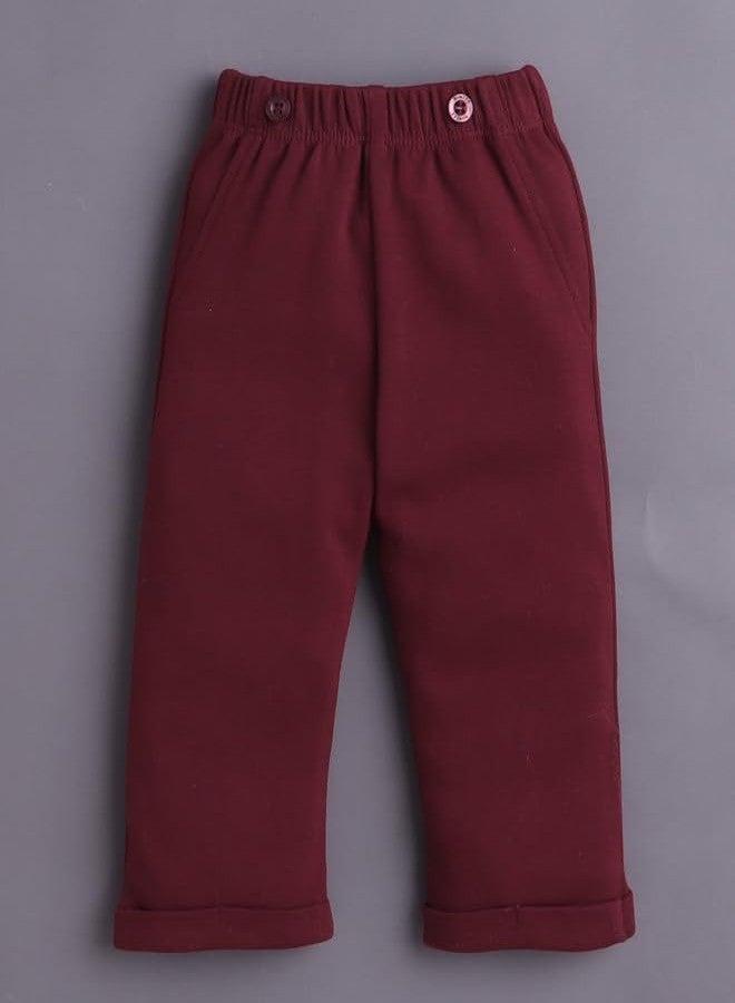 BUMZEE طقم ملابس داخلية قطنية بأكمام طويلة للأولاد من BUMZEE باللونين الأبيض والعنابي - من 9 إلى 12 شهرًا (Peb10807E-wht) - Image 4