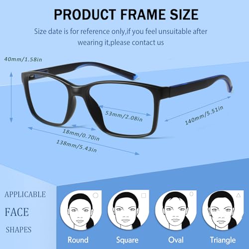 VisiWell 4 Pack Progressive Multifocus Reading Glasses Blue Light Blocking Readers for Men Women with Spring Hinge (4 Mix Color, 1.50, x) - Image 2