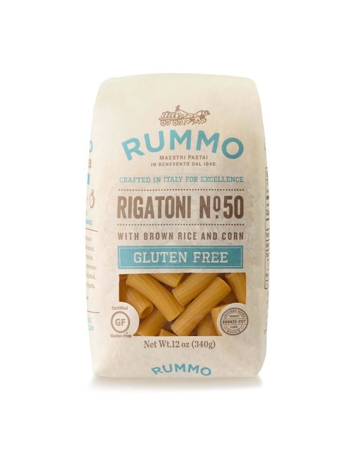 Rummo Gluten Free Rigatoni N.50 - Gluten Free Pasta, Made with Corn & Rice, Rigatoni Pasta Noodles, Pasta from Italy - 12 Ounce (Pack of 1) - Image 1