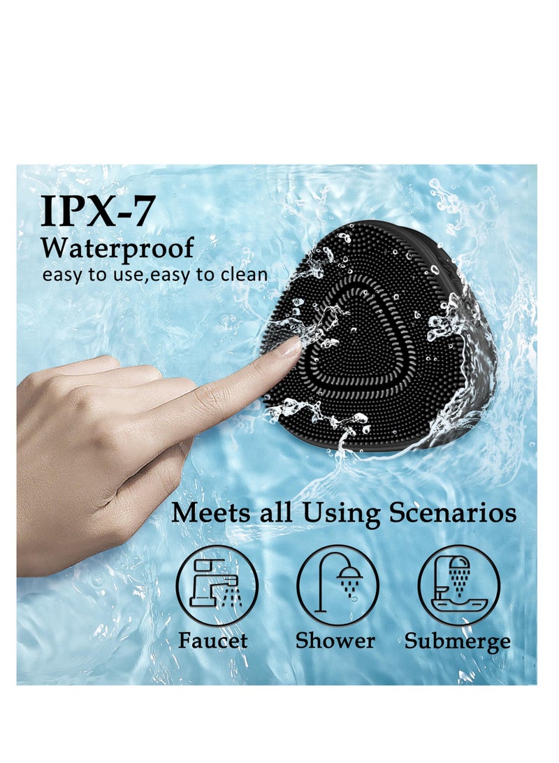 Zikra Facial Cleansing Brush, Brush Vibrating Face Scrubber, Waterproof Rechargeable Silicone Electric Exfoliator, 15 Cleansing Mode, 5 Function Lights, Deep Cleansing for Exfoliating Massaging - Image 3
