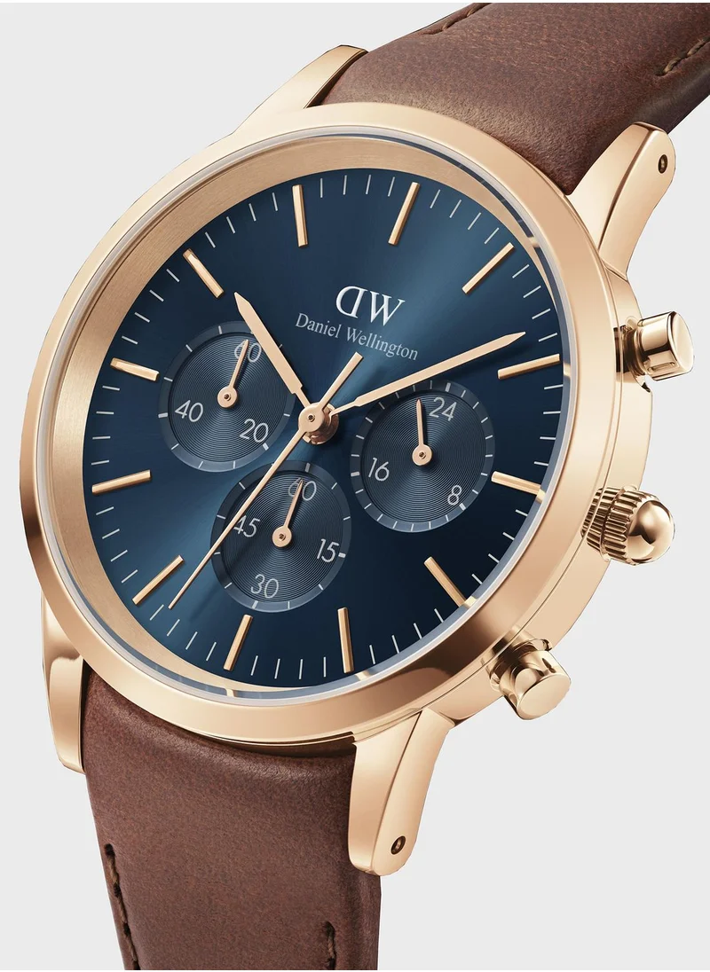 دانيال ولينغتون Iconic Leather Strap Analog Watch