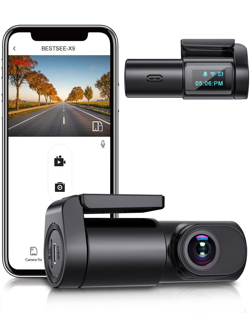 BESTSEE Dash Cam Front، 1080P Mini WiFi DashCam - Image 1