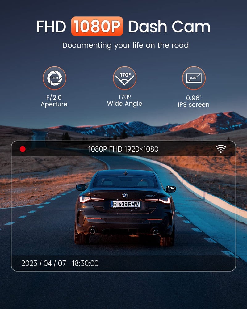 BESTSEE Dash Cam Front، 1080P Mini WiFi DashCam - Image 5