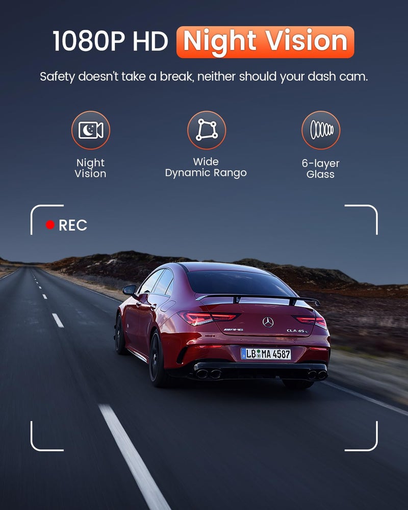 BESTSEE Dash Cam Front، 1080P Mini WiFi DashCam - Image 4