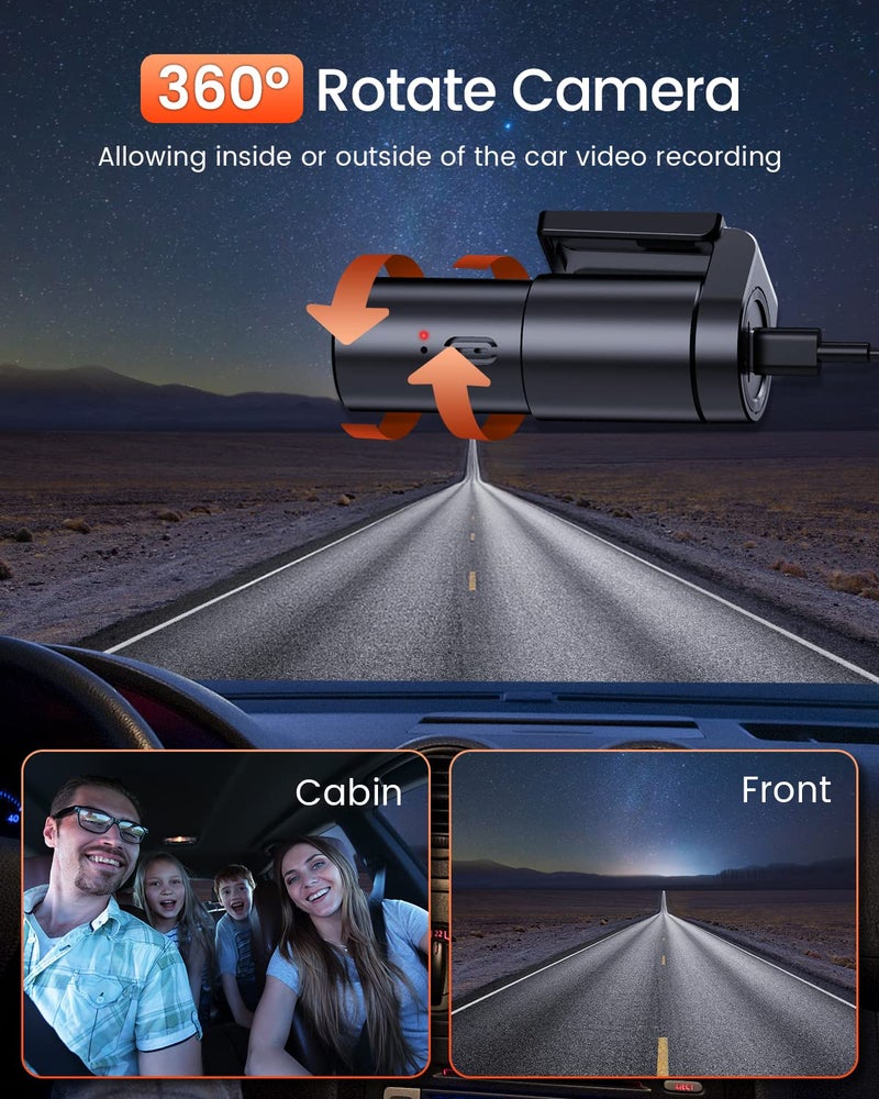 BESTSEE Dash Cam Front، 1080P Mini WiFi DashCam - Image 3
