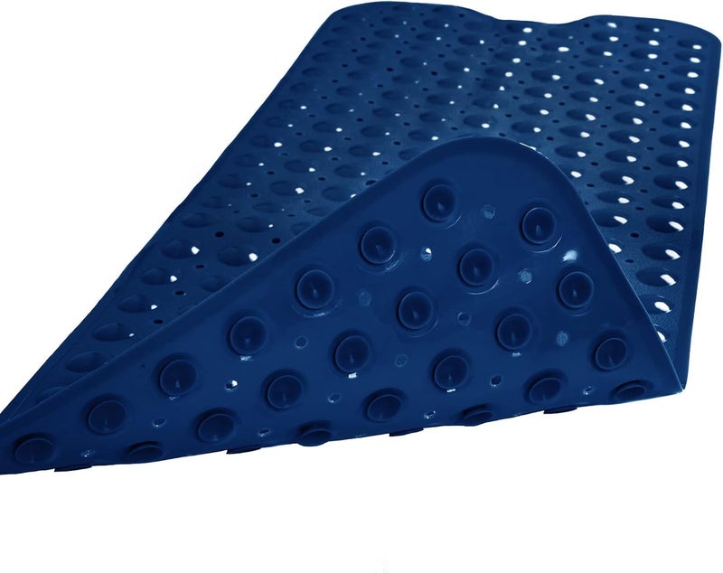 Linoows Bathtub and Shower Mats, Extra Long Non-Slip Bath Tub Mat 39 x 16 Inch, Machine Washable Bathmat with Suction Cups & Drain Holes for Bathroom Floor, Navy Blue - Image 2