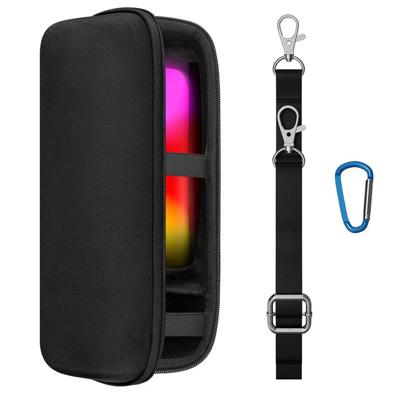 Geekria Shield Speaker Case Compatible with JBL Pulse 5 Bluetooth Speaker, Replacement Hard Shell Travel Carrying Bag with Cable Storage (Black) - Image 1