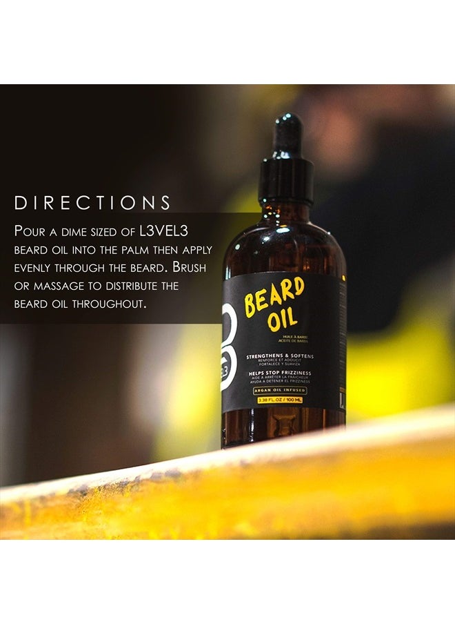L3 Level 3 Beard Oil - Promotes Fast Beard Growth Soften and Restores Facial Hair - Level Three Scented Beard Oil for Men Growth (Single)
