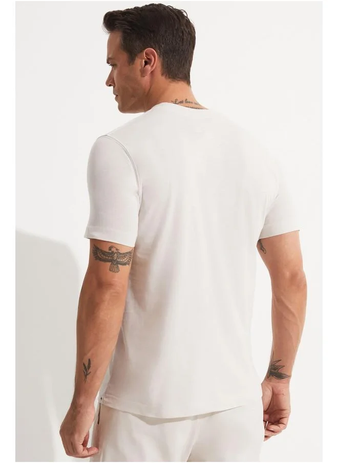 JUNE June Men Printed T-Shirt Beige