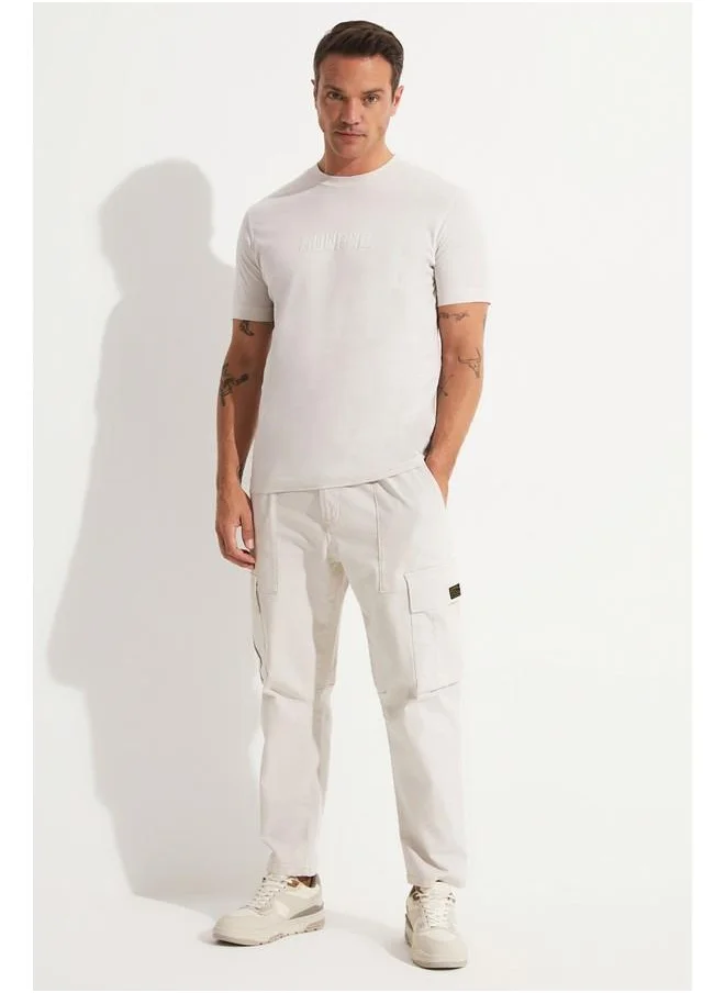 JUNE June Men Printed T-Shirt Beige