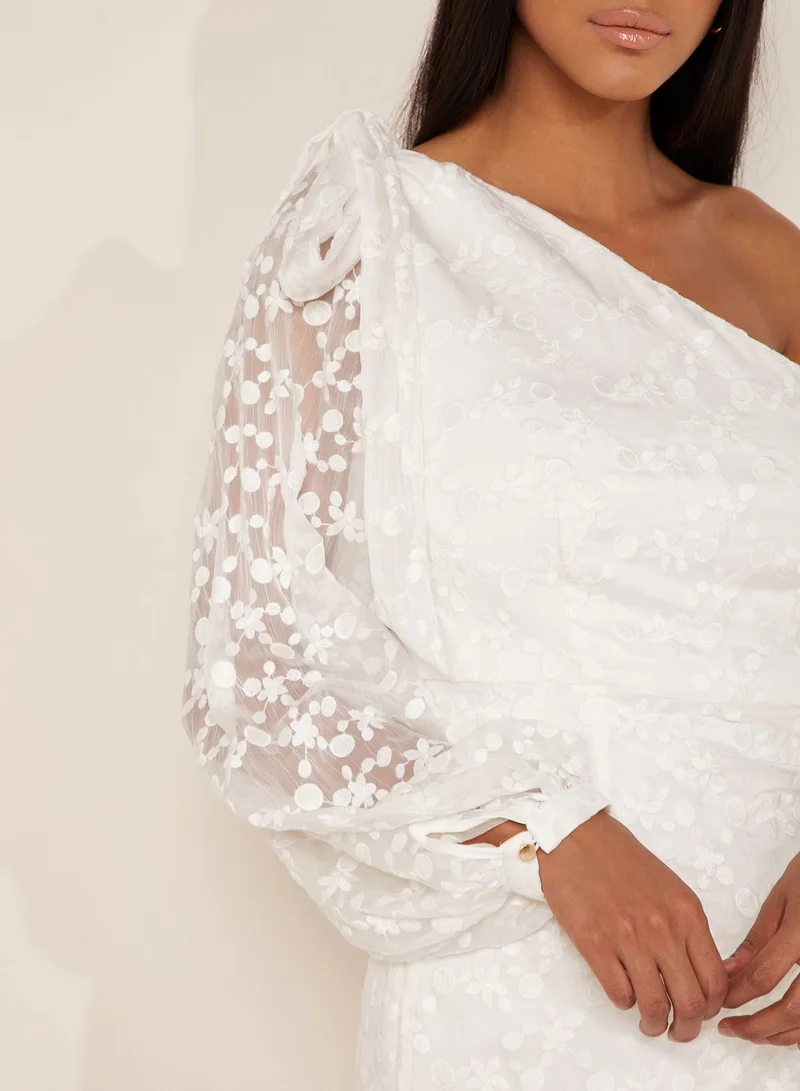 Keepsake Retrospect One Shoulder Ruffle Dress