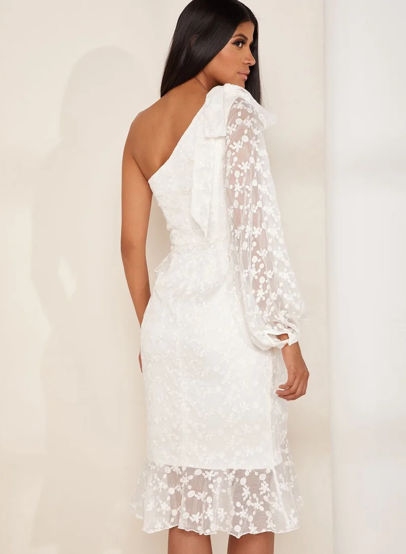 Keepsake Retrospect One Shoulder Ruffle Dress