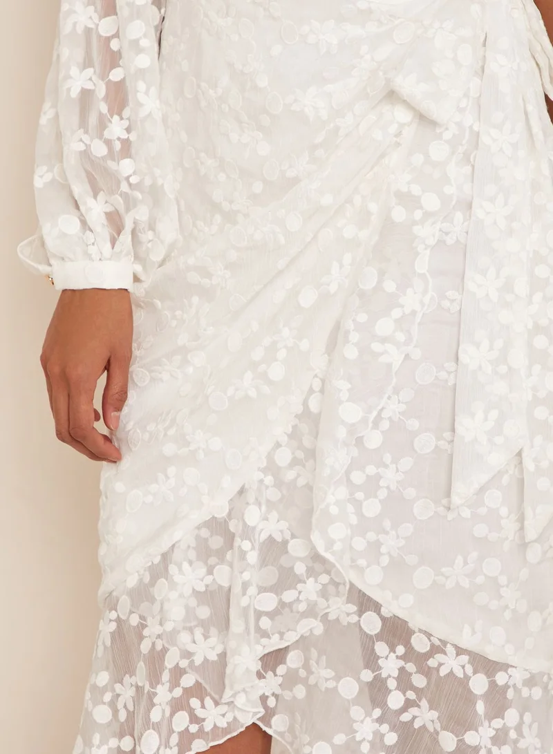 Keepsake Retrospect One Shoulder Ruffle Dress