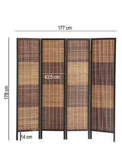 AFT Stylish Design Bamboo Room Divider – Tall Folding Privacy Screen for Effective Room Separation, Portable Freestanding Wall Divider with Elegant Woven Bamboo Mesh, Perfect for Home and Office Use. (Dark walnut) Arfan  - Image 4