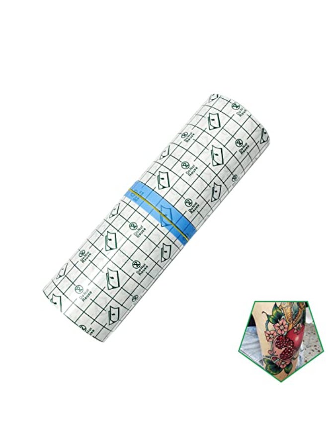 Flatoedu Tattoo Aftercare Bandage Roll 8 x 10 Yard Waterproof Transparent Film for Tattoo Initial Healing and Skin Repair Adhesive Tattoos Supply Wrap - Image 1