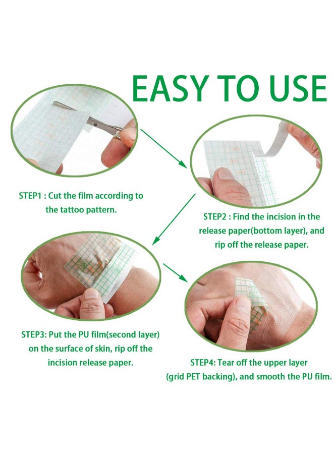 Flatoedu Tattoo Aftercare Bandage Roll 8 x 10 Yard Waterproof Transparent Film for Tattoo Initial Healing and Skin Repair Adhesive Tattoos Supply Wrap - Image 4