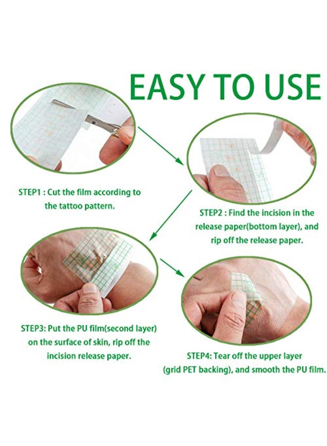 Flatoedu Tattoo Aftercare Bandage Roll 8 x 10 Yard Waterproof Transparent Film for Tattoo Initial Healing and Skin Repair Adhesive Tattoos Supply Wrap - Image 3