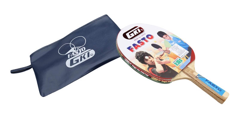 GKI Fasto Table Tennis Racquet, Wood, Red - Image 1