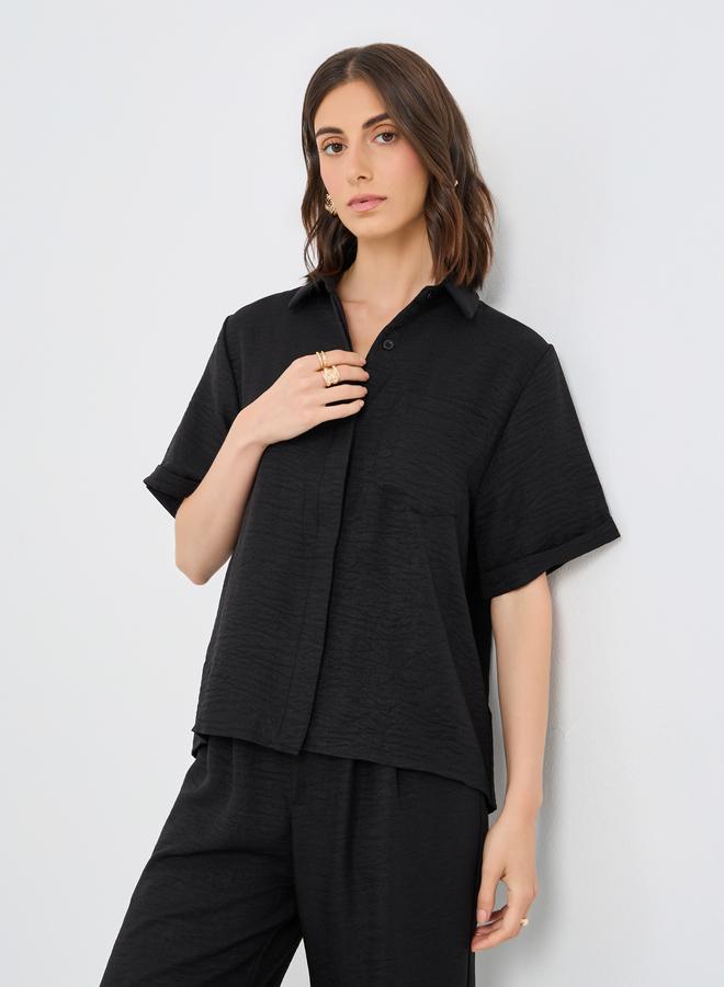 Styli Solid Relaxed Fit Shirt and Pants Co-Ords - Image 2