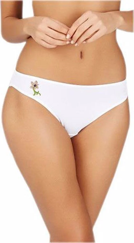 Seher Yıldızı 6 Pieces Classic White Patterned Women's Panties Ladies Slip