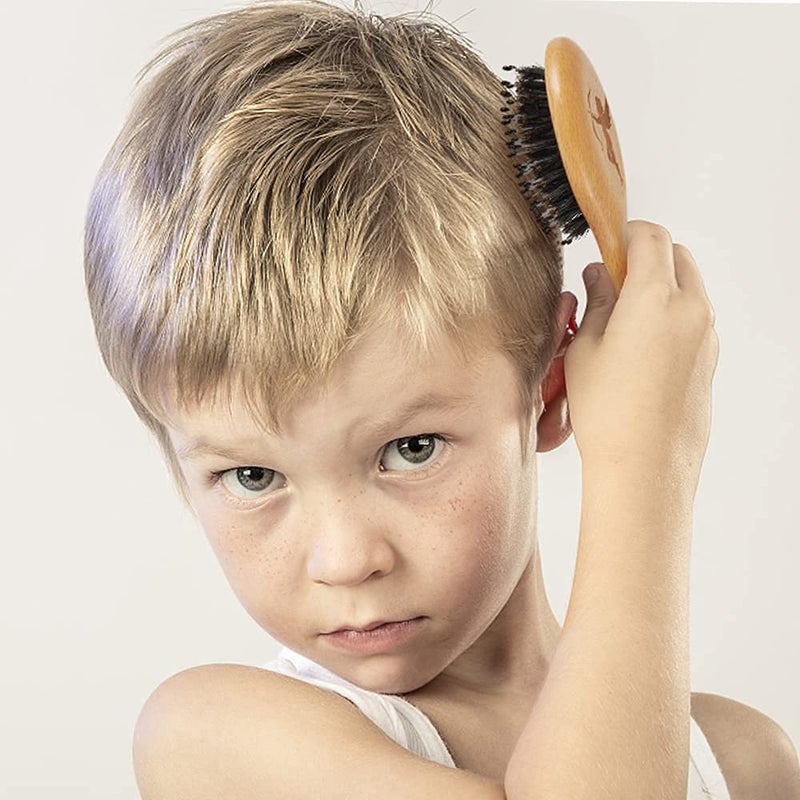Sosoon Hair Brush, Pocket Mini Travel Boar Bristle Hairbrush for Thick Thin Curly Straight Long Short Wet Dry Hair for Men Women Kids for Smoothing Detangling Massaging Adding Shine - Image 4