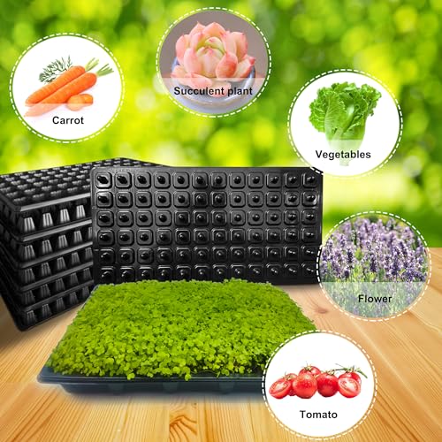 LARNORJE 72 Cell Seed Starter Trays with Dibber – 20 Pack Reusable Seedling Trays for Germination Propagation, 72 Hole Soil Digger for Quickly Setting Out, Gift for Gardener. - Image 5