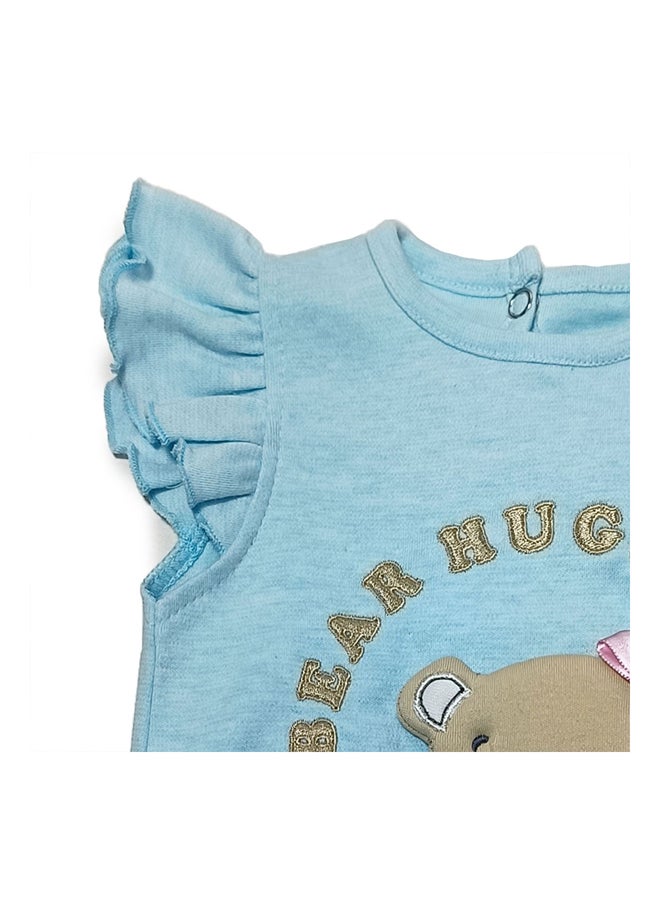 BabyShoora Baby Girls Playsuit with Shoulder Frills  - Image 2