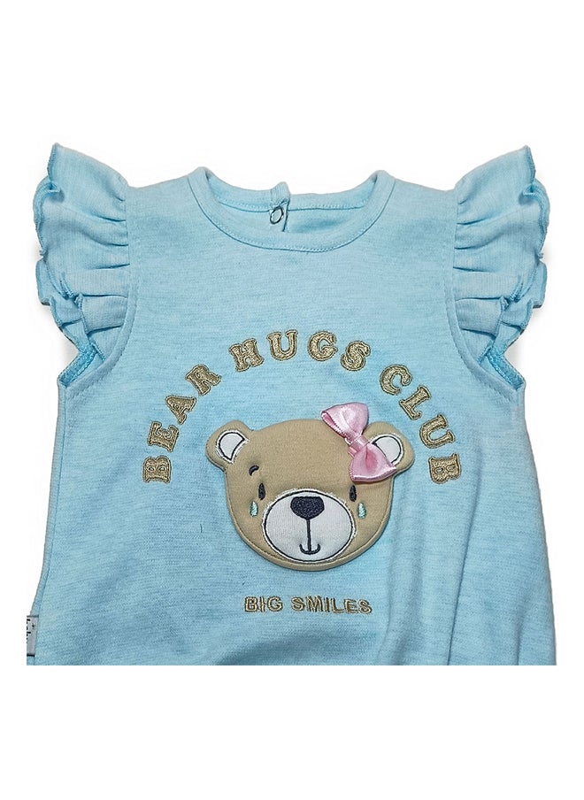 BabyShoora Baby Girls Playsuit with Shoulder Frills  - Image 3